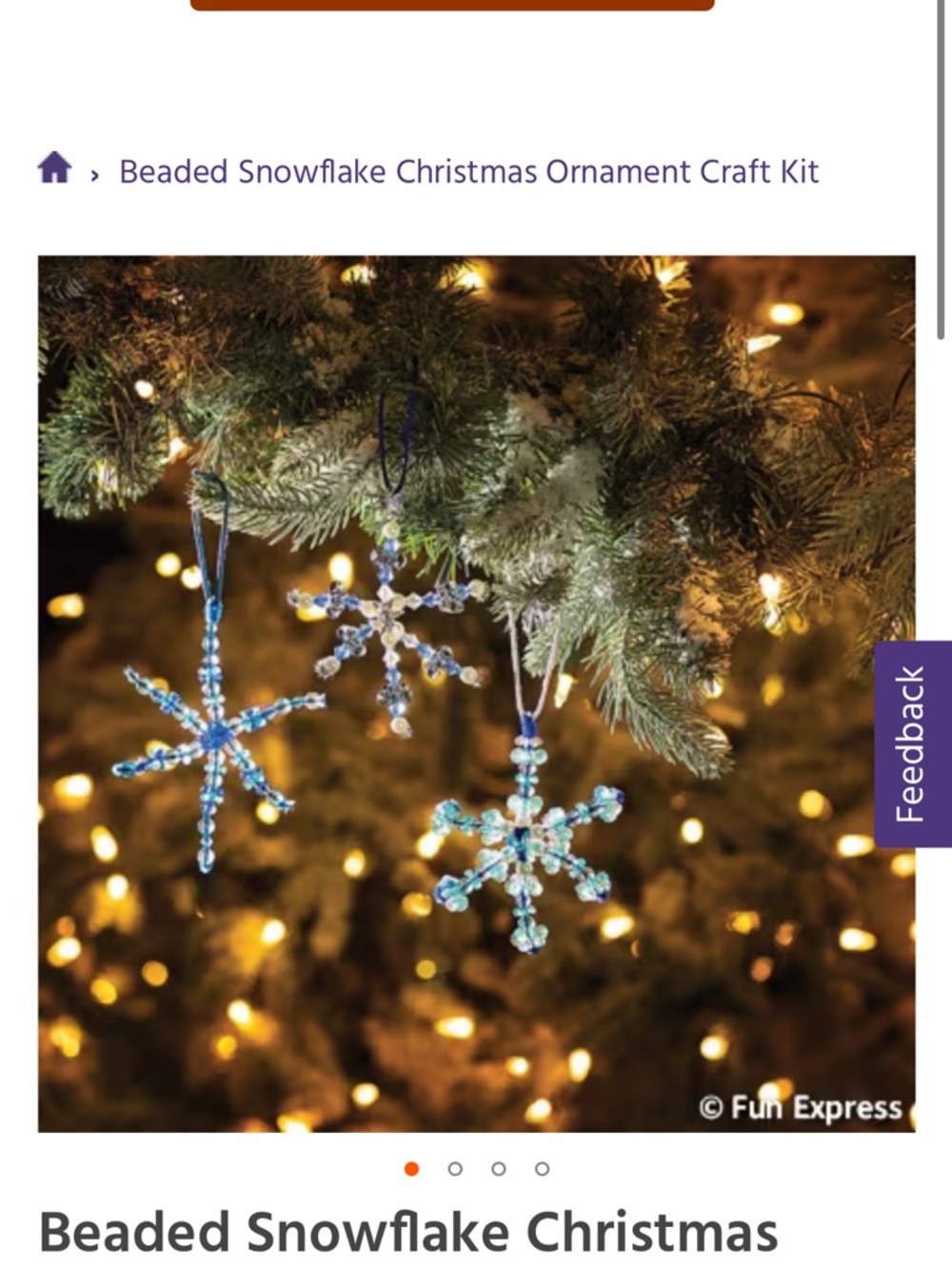 Express Beaded Snowflake Ornaments - Blue & Clear